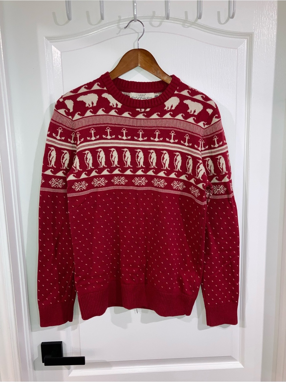 H&M Red Penguin & Polar Bear Knit Sweater - size S